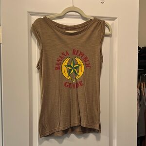 Banana Republic Tan Graphic Muscle Tee
